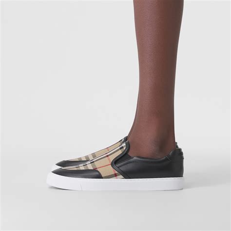 black burberry sneakers womens|Burberry slip on flat sneakers.